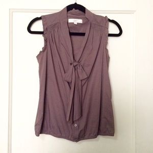 LOFT Sleeveless Necktie Blouse
